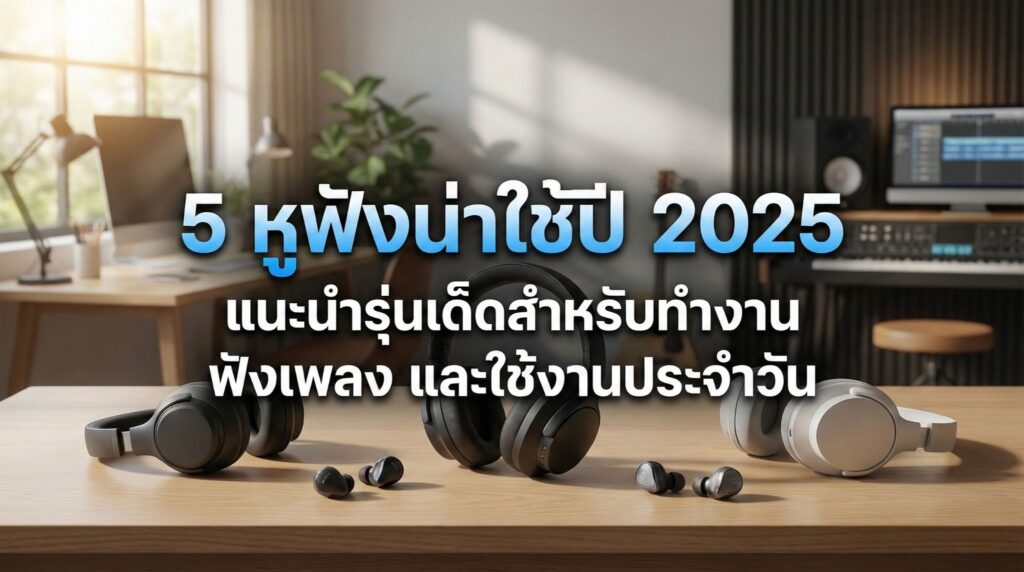 5 หูฟังน่าใช้ปี 2025 แนะนำรุ่นเด็ดสำหรับทำงาน ฟังเพลง และใช้งานประจำวัน